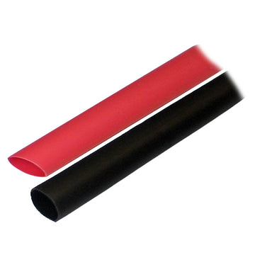 Ancor Adhesive Lined Heat Shrink Tubing (ALT) - 1/2" x 3" - 2-Pack - Black/Red [305602]