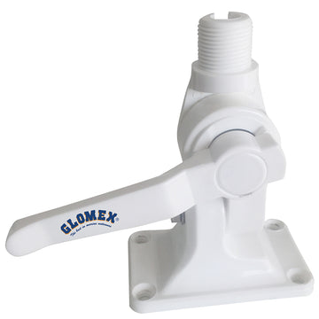 Glomex 4-Way Nylon Heavy-Duty Ratchet Mount w/Cable Slot  Built-In Coax Cable Feed-Thru 1"-14 Thread [RA115]